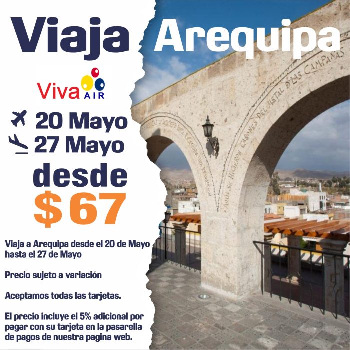 BOLETOS AEREOS PARA arequipa